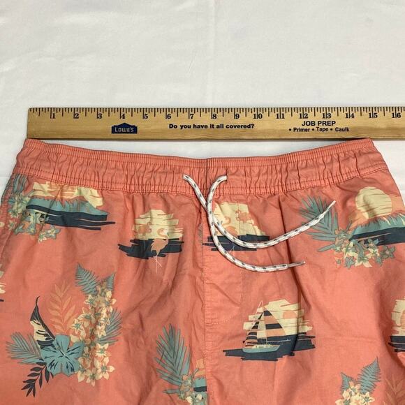 Goodfellow Men's Board Shorts Swim Trunks Size M Floral Vacation Pool Lined Pink - Picture 5 of 10